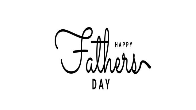 Happy Father's Day Handwritten Animated Text in black Color