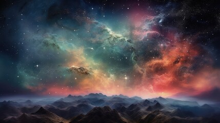 Naklejka premium [LANDSCAPE] Galactic Wonders: Exploring the Mysteries of the Universe