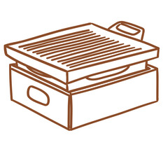 kitchenware_korean flat pan with stove_pan_file png