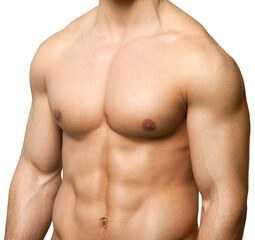 Fototapeta premium The handsome muscled muscular body of a young man