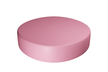 Pink podium, pill box isolated on white background