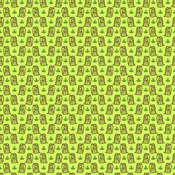Vector pattern with hamsters and leaves
