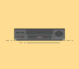 Obraz premium retro vintage vcr vhs player minimalist illustration flat vector 90s 80s tech nostalgia movies 
