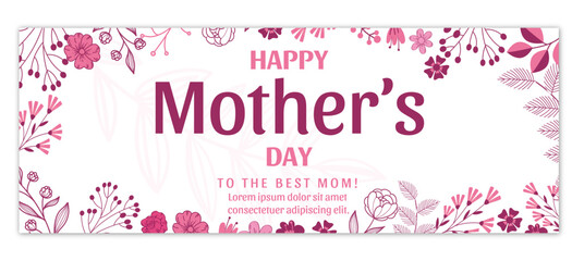 Happy Mother's day banner, poster, background design with beautiful blossom flowers.