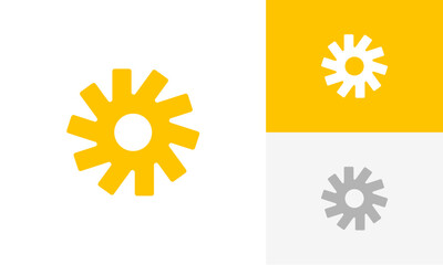 sun abstract logo design vector