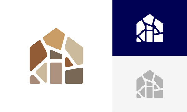 Home stone logo design vector
