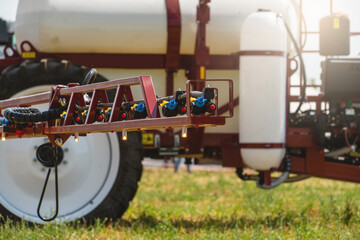 Machine for spraying pesticides and herbicides on the field	