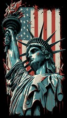 Obraz premium statue of liberty art. Generated with ai.