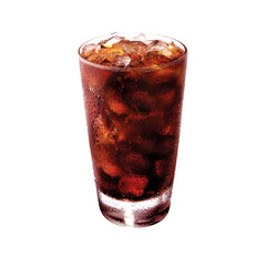 glass of cola with Ice isolated on white background	
