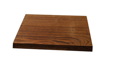 Wooden cutting board isolated on white background	
