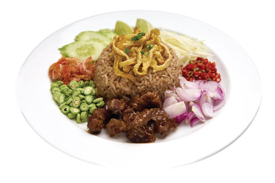 Thai Food - Rice Seasoned with Shrimp Paste Recipe - Image	
