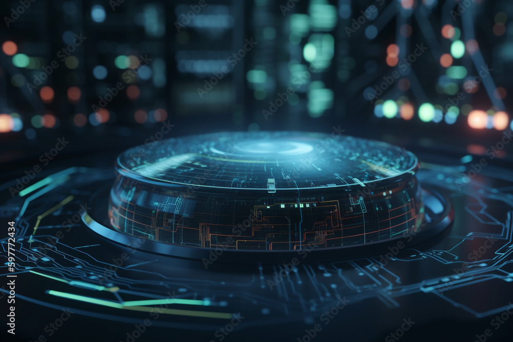 Poster big data technology and artificial intelligence concept