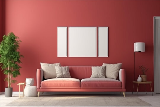 Wall Concept Wallart mockup Sofa Design Living Room Mockup Blank Wallart Wall Art design
