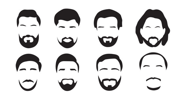 Set of man hairstyle icon. Vector illustration