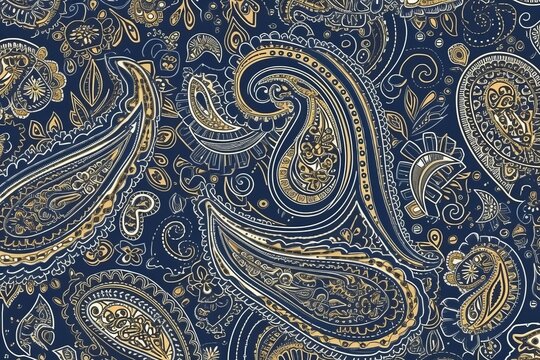 simple seamless paisley pattern, paisley background, seamless paisley pattern, beautiful pattern with paisley, paisley ornament pattern, pattern with paisley, Generative AI