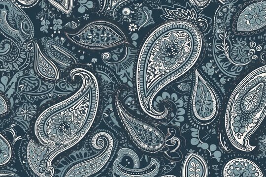 simple seamless paisley pattern, paisley background, seamless paisley pattern, beautiful pattern with paisley, paisley ornament pattern, pattern with paisley, Generative AI