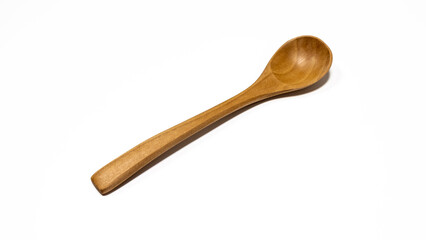 Wooden spoon isolated on white background. Clipping path included.