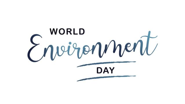 World Environment Day Animated Text. 4k Video Greeting Card.
