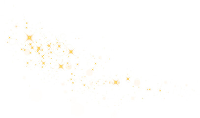 Golden glitter wave abstract illustration. Gold star dust trail sparkling particles isolated on transparent background. Magic concept. PNG. © Orange Sky