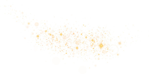 Fototapeta na wymiar Golden glitter wave abstract illustration. Gold star dust trail sparkling particles isolated on transparent background. Magic concept. PNG.