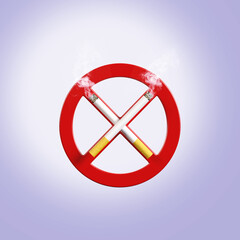 World Anti Tobacco Day Concept. No Smoking Symbol With Cigarette