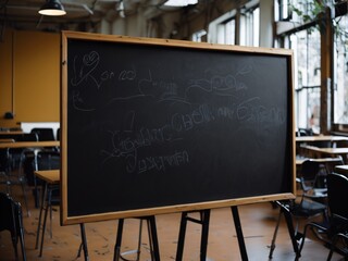 blackboard with chalk on a blackboard