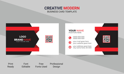 business card with QR code