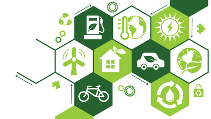 eco friendly, ecology, green technology and environment symbols.