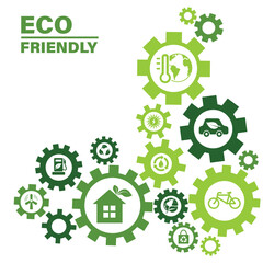 Fototapeta na wymiar eco friendly, ecology, green technology and environment symbols.