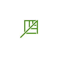 A letter and leaf geometric shapes, logo design combination.