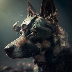 Futuristic War Dog 4 - obrazy, fototapety, plakaty