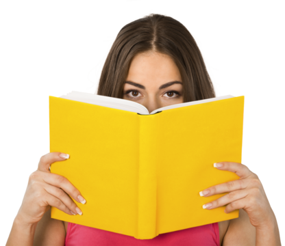 woman reading a book