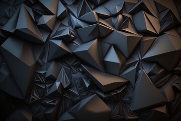 Chaotic polygonal shape. Futuristic background design