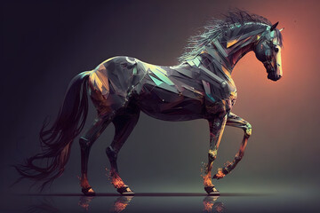 Obraz na płótnie Canvas Image of a horse is running gracefully. Wildlife Animals. Illustration, generative AI.