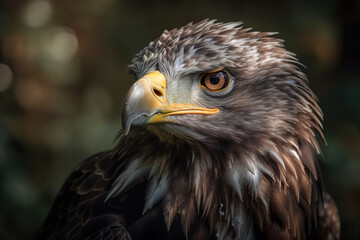 Obraz premium Image of a sea eagle head or fish eagle head. Wildlife Animals. Birds. Illustration, generative AI.