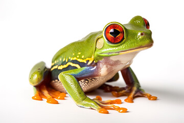Fototapeta premium image of green tree frog. Amphibian. Illustration. Generative AI.