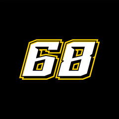 Vector Sport Racing Number Template 68