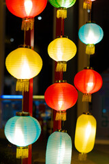 bright colored chinese lanterns, chinese new year celebration