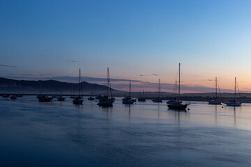 A view on a Pacific ocean shore in Morro Bay CA