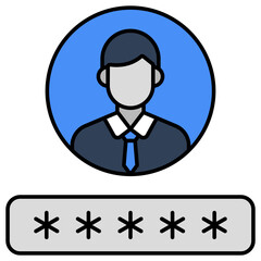 A unique design icon of profile login