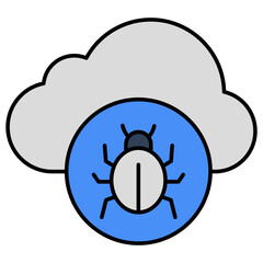 A unique design icon of cloud bug