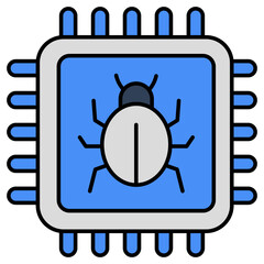 Perfect design icon of infected processor