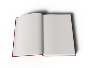 Open Blank Book 3D Render Isolated In White Background