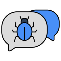 Conceptual flat design icon of infected chat