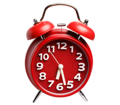 Red alarm clock, cut out