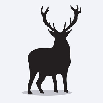 Moose silhouettes and icons. Black flat color simple elegant Moose animal vector and illustration.