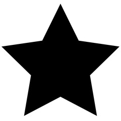 Star icon, black color flat style star shape rank concept vector. Trendy design graphic sign illustration for web, mobile, app, UI, logo, game, stamp, label symbol isolated on white background.