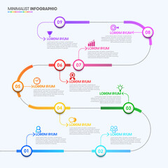 Business concept with infographic design 9 options.