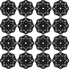 seamless pattern with large flowers empty inside