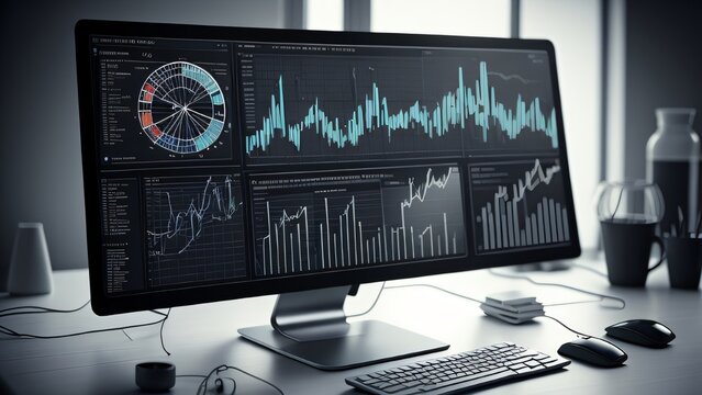 A computer monitor displaying scientific data or analysis